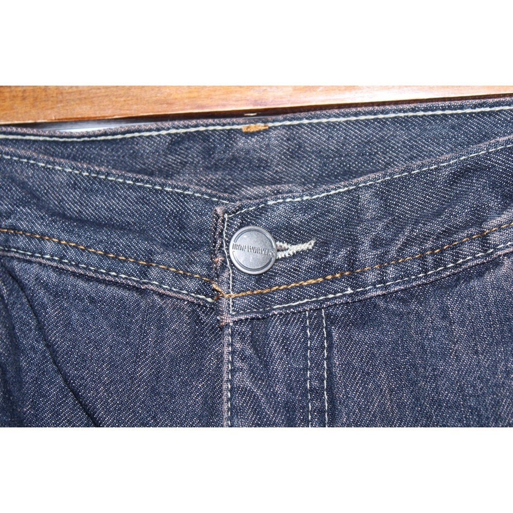 Iron Workers Men's Size 42x32 Navy Blue Lined Knee Padded Jeans - Picture 4 of 14